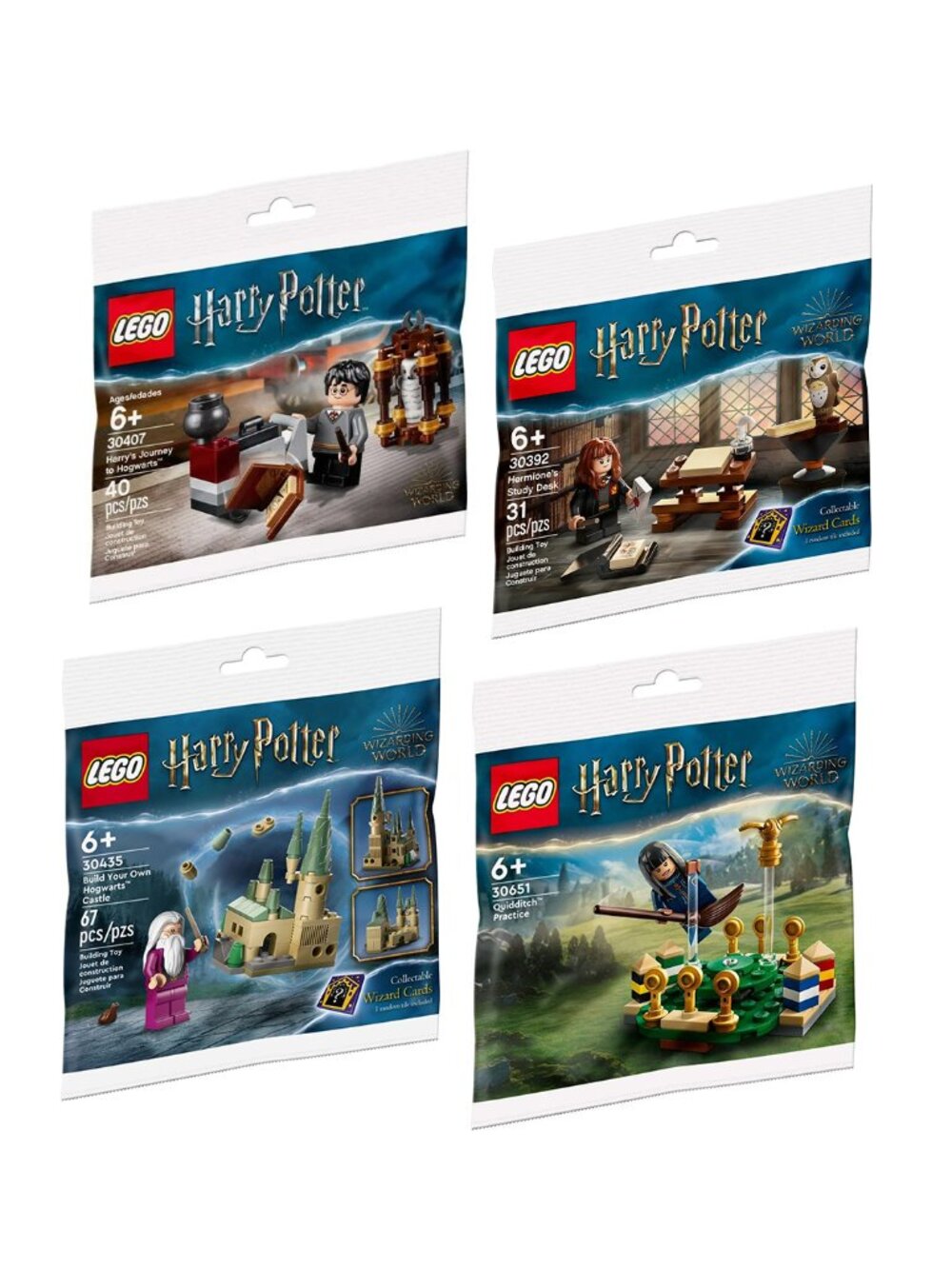 LEGO Harry Potter polybag lot: Wizarding World Dumbledore; Harry; Hermione; Cho